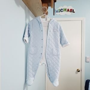 Little Me Baby Boy Quilted Hooded Cover All